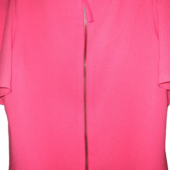 Gianni Bini Hot Pink Ruffled Short Sleeve Zippered Back Dress Size Medium - Picture 8 of 10